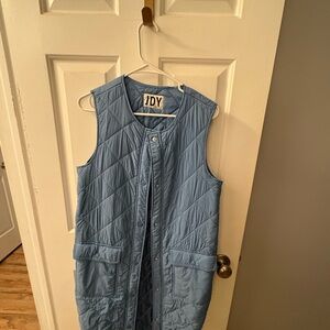Blue Quilted Sleeveless Vest